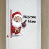 Cartoon Santa Claus Window Sticker Welcome Home Double-Sided Visual Christmas Decoration Background Self-Adhesive