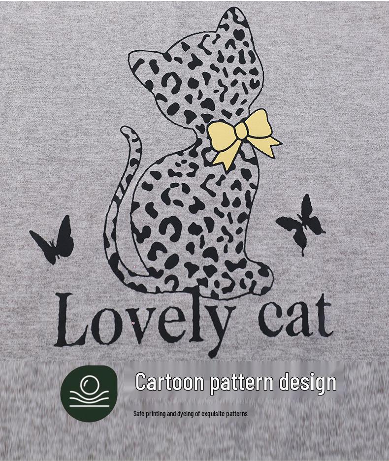 Damen Cartoon Woll-Seiden Flanell Pyjama: Herbst/Winter 2025 Warmes Outdoor-freundliches Set