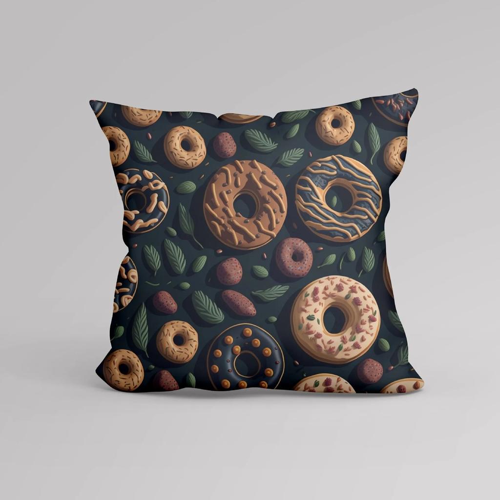Luxury Home Decor Cushion Cover Office Sofa Cushion Cover Afternoon Tea Donut Snack Pattern Printed Pillow Cover