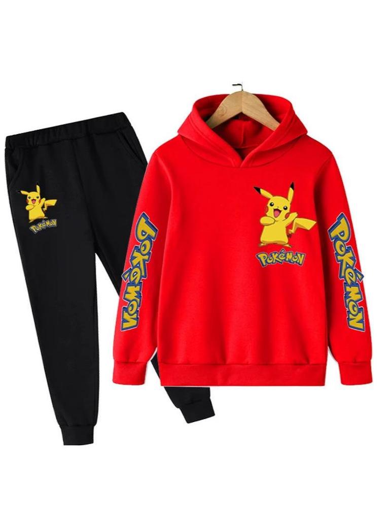 Unisex Anime Pikachu Hoodie Set for Kids - New Style