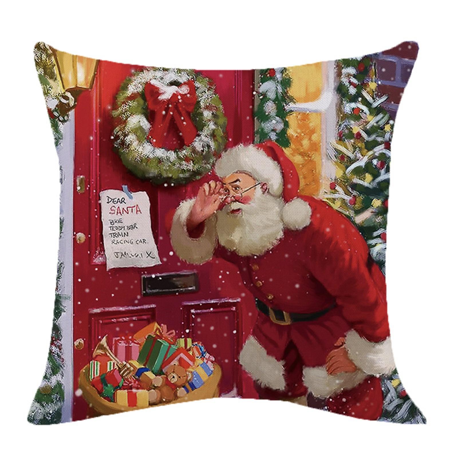 

Наволочка с рождественским принтом, для дивана, автомобиля, дома, наволочка на пояс, держатель для наволочки One Size красный