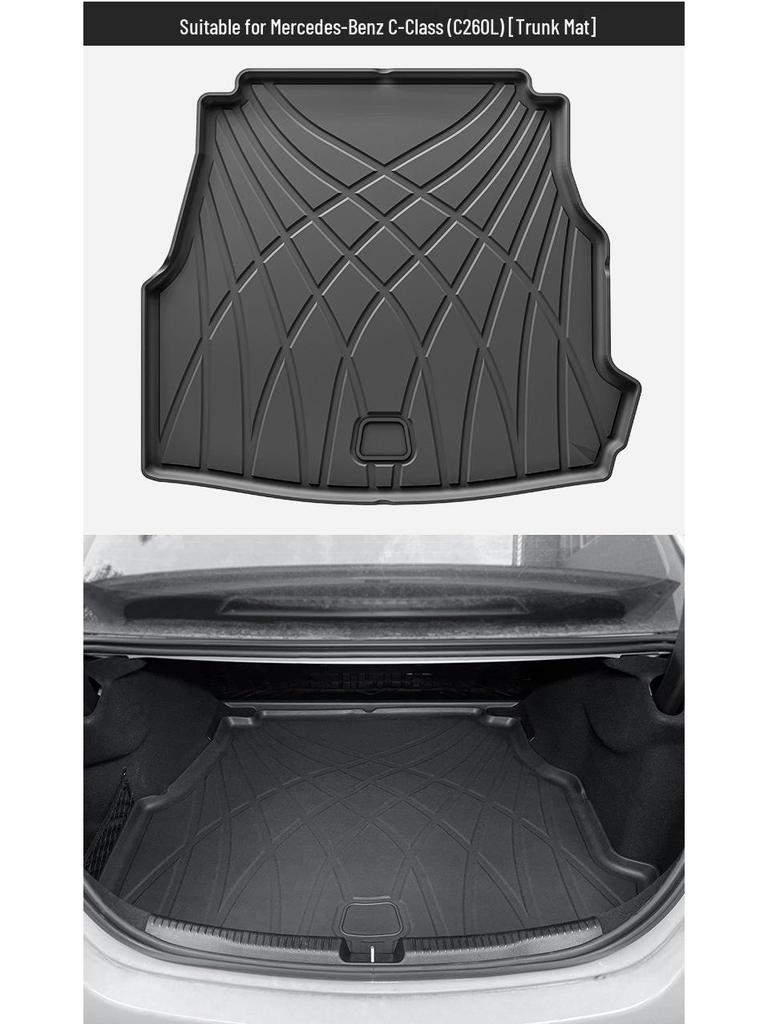 Mercedes-Benz C-Class/C260L Floor and Trunk Mats: Eco-Friendly, Stain-Resistant TPE, 2023 Model Suitable