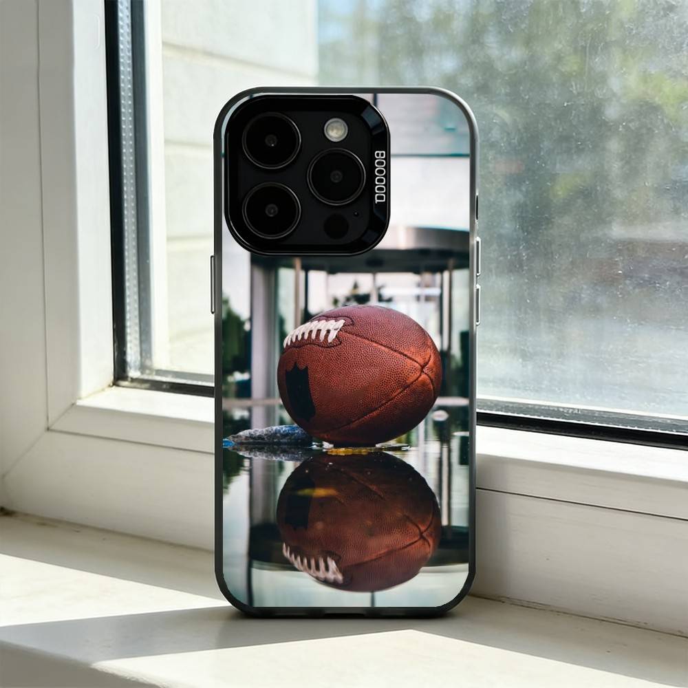 American Football Sport Phone Case For iPhone 17,16,15,14,13,12,11 Plus,Pro Max,XS,Colorful Silver Black Cover
