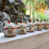 Girl Gift Ceramic Lucky Cat Home Decor Bell Key Chain Hanging Decorations Wind Chime Bag Pendent