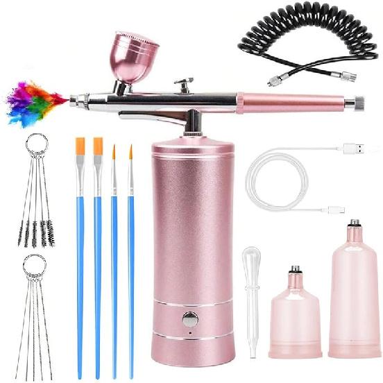 Aepto Airbrush for Nails Cordless Portable Airbrush Kit with Compressor 2 Levels 36 Psi High Pressure Rechargeable Air Brush Machine with 0.3mm
