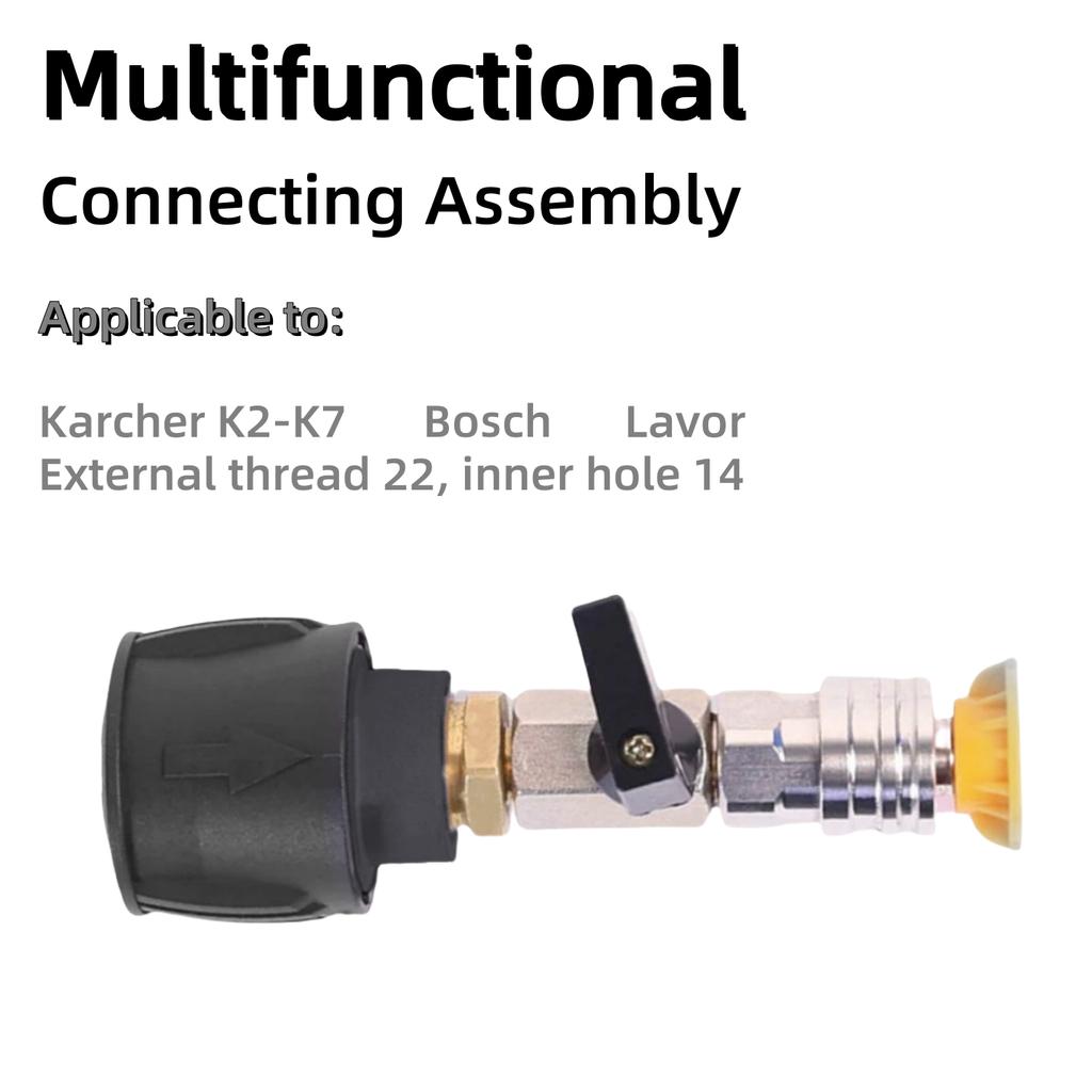 Car accessories water gun High portable pressure washer Valve Multifunctional Connecting Assembly for M22-14,Karcher,Lavor,Bo