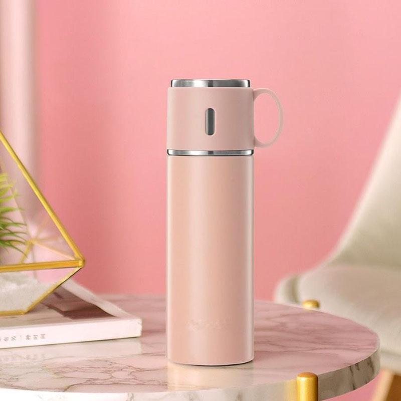 

Изолированная чашка из нержавеющей стали, большая емкость, корейская студенческая чашка для воды, простая портативная изолированная чашка для воды в стиле Ins 420ml розовый