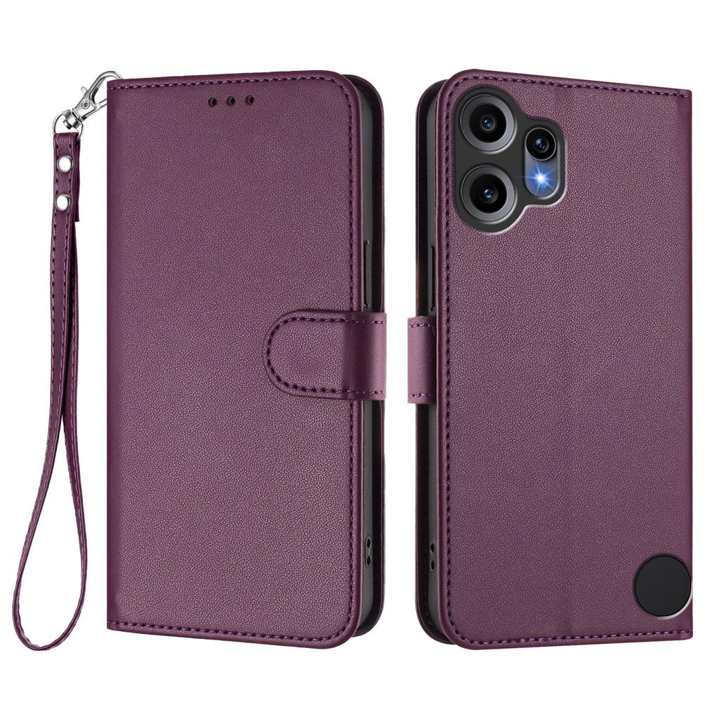 For Nothing CMF Phone 2 Pro Leather Case Wallet Stand Phone Cover with Wrist Strap