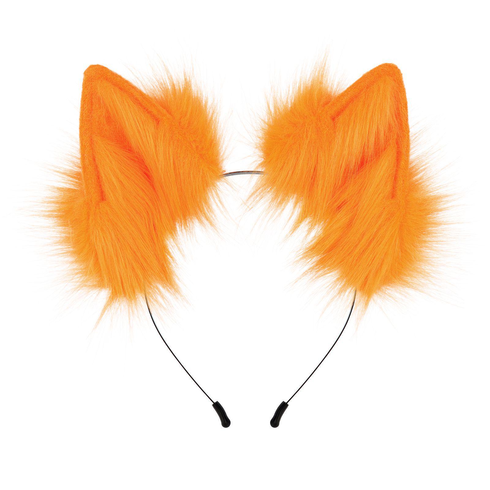 Wolf Plush Ear Headband - Cosplay Costume & Hair Accessory оранжевый