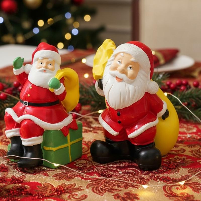 Christmas Figurine Figure Decors Resin Santa Clauses Statue Christmas Decorative Figurine Table Centerpieces for Holiday