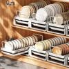 Dish Storage Rack Kitchen Shelves Utensils Organizer Kitchen Accessories Shelf Cutlery Organizer Useful Cabinet Organization