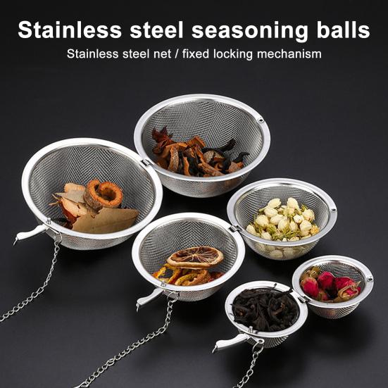 Stainless Steel Tea Infuser Ball Tea Strainer for Loose Leaf Tea Herbal Spices Seasoning Soup Hot Pot Brine Ball Reusable Rust-Proof Filter