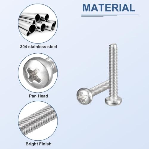 DTGN 410-Piece Nut and Bolt Assortment Kit, M2 Pan Head Machine Screws with Washers, 304 Stainless Steel, for Drawers, Cabinets, and Closets, Handles