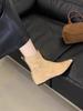 Small inner height increase brown retro short boots thin boots women's boots spring and summer new short boots and bare boots
