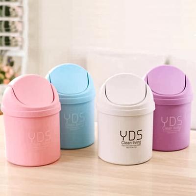 Flipping Lid Design Portable Convenient Durable Desktop Storage Bucket Desktop Bucket