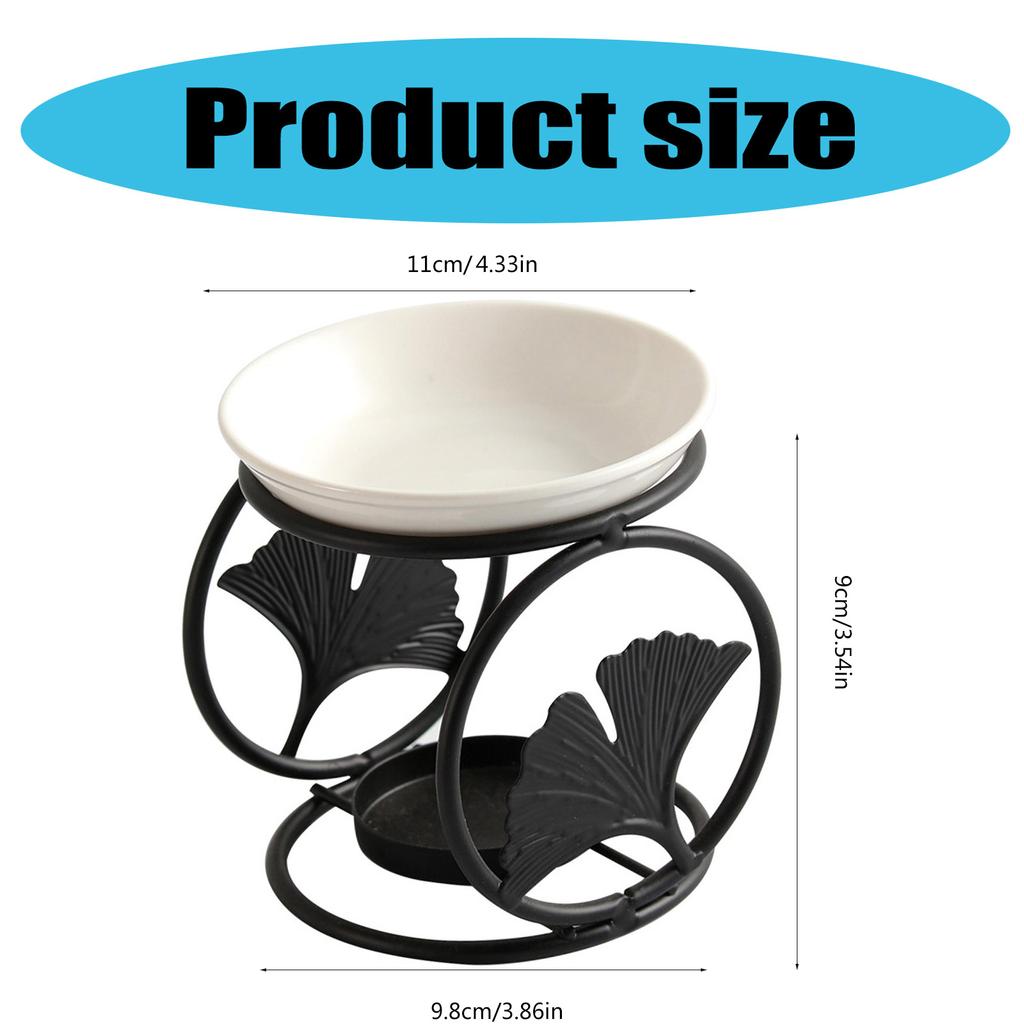 Metal Oil Burners Black Ceramics Aromas Diffusers for Home Use Safe and Easy to Clean for Room and Spa Relaxation Space