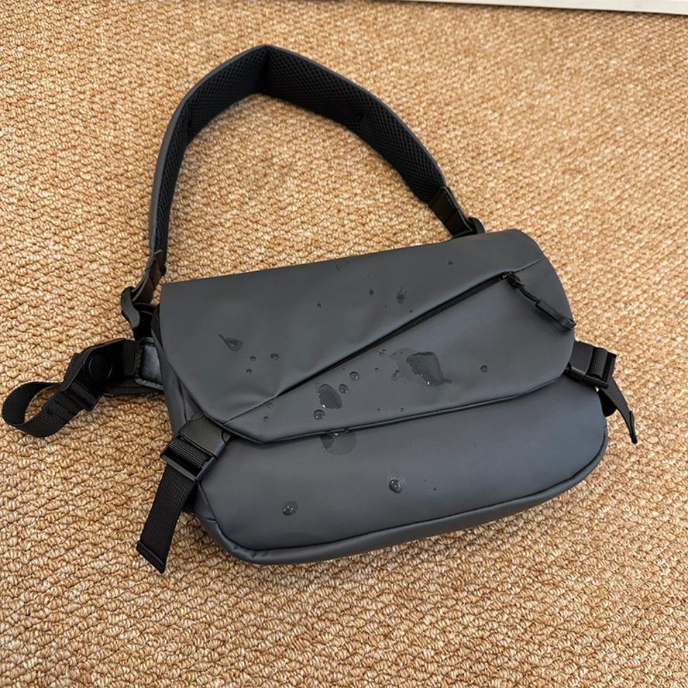 Korean Men's Shoulder Bag Solid Oxford Cloth Bag Ins Chest Bag  Unisex