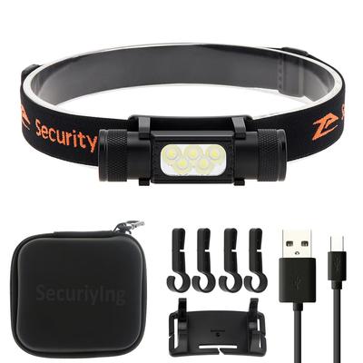 SecurityIng Süper 2420 IPX6 Almanya'da Üretilmiştir OSLP8 LED Rahat 180 Derece 9 Kademeli Kısma İçin ve Kask Uyumlu Kafa Lambası Değil, Şarj Edilebilir, Parlak,