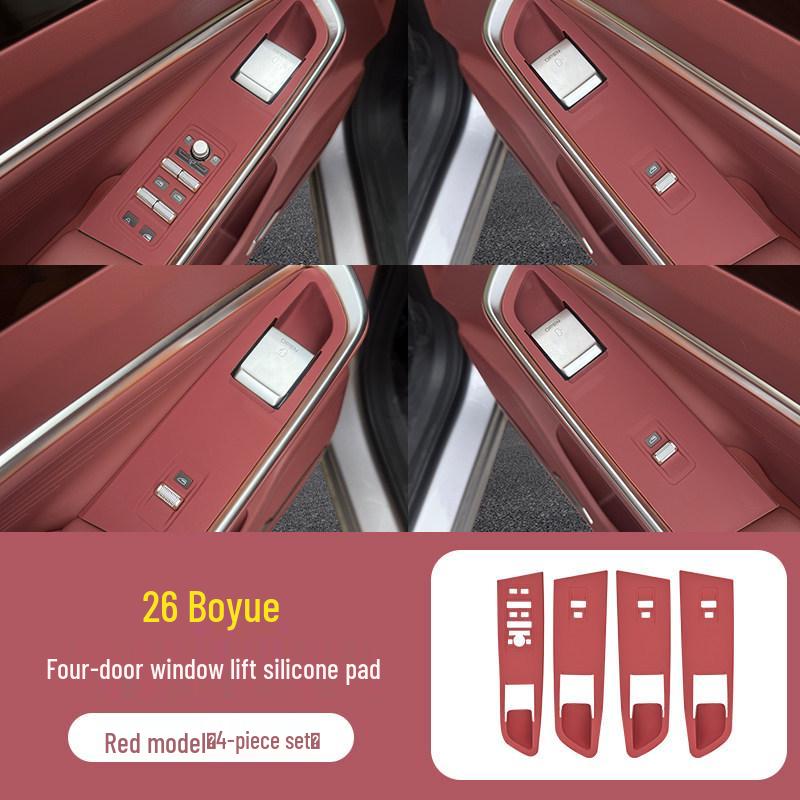 Silicone Protective Pad for 26 Geely Boyue Models - Console & Door Button Film