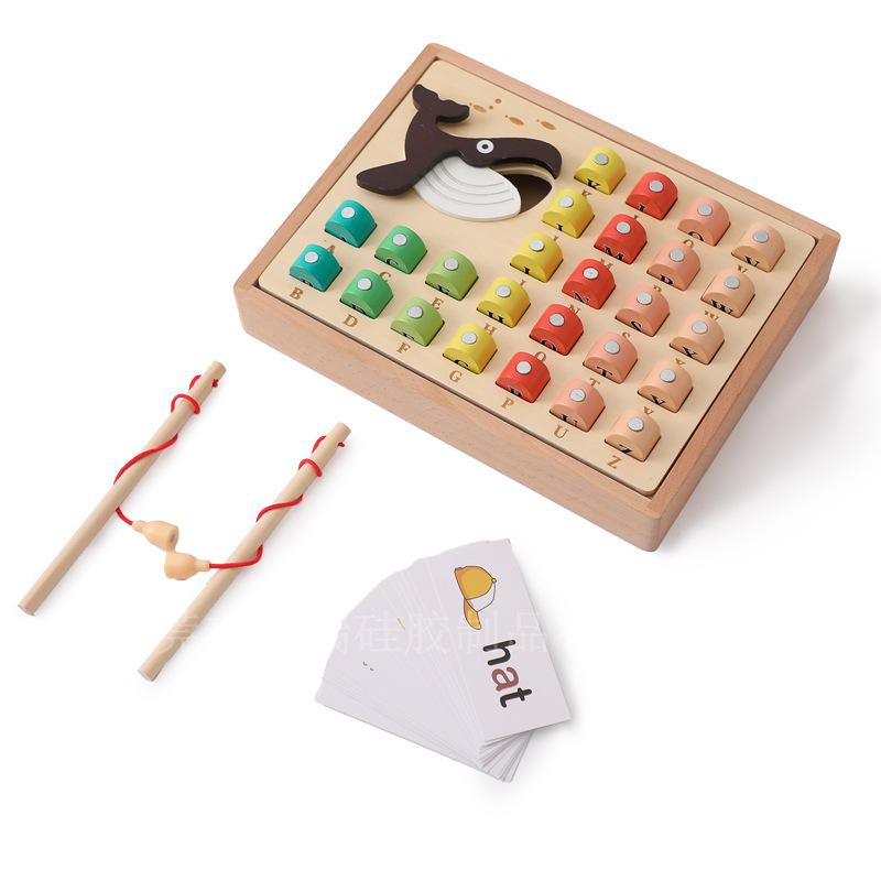 Children's Wooden Magnetic Fishing Toy - Learn English Alphabet & Word Spelling Fun