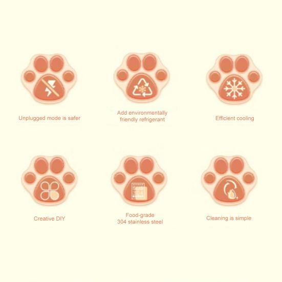 Bear-Shaped Yogurt Ice Cream Maker for Kids Stainless Steel Manual Non-Electric Freezing Dessert Machine for DIY Sorbet Smoothie Bowls