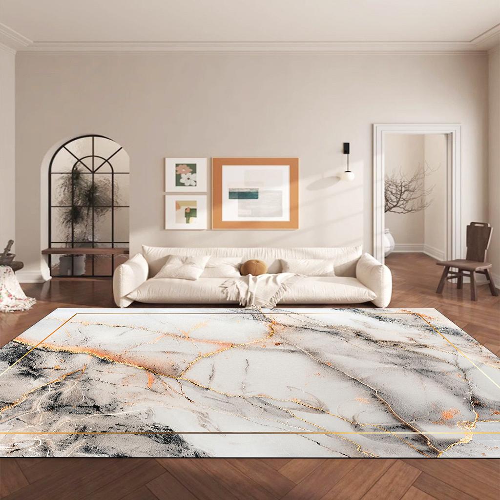 European Luxury Carpets for Living Room Marble Area Rugs Home Decoration Bedroom Non-slip Rug Large Size Cloakroom Floor Mat