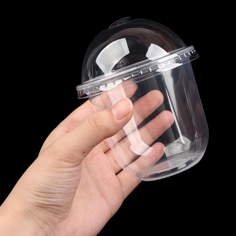 50Pcs 360Ml Disposable Mousse Cake Cup With Lid Transparent Plastic Pudding Jelly Dessert Yogurt Cake Cups Party Favors Packaging Box