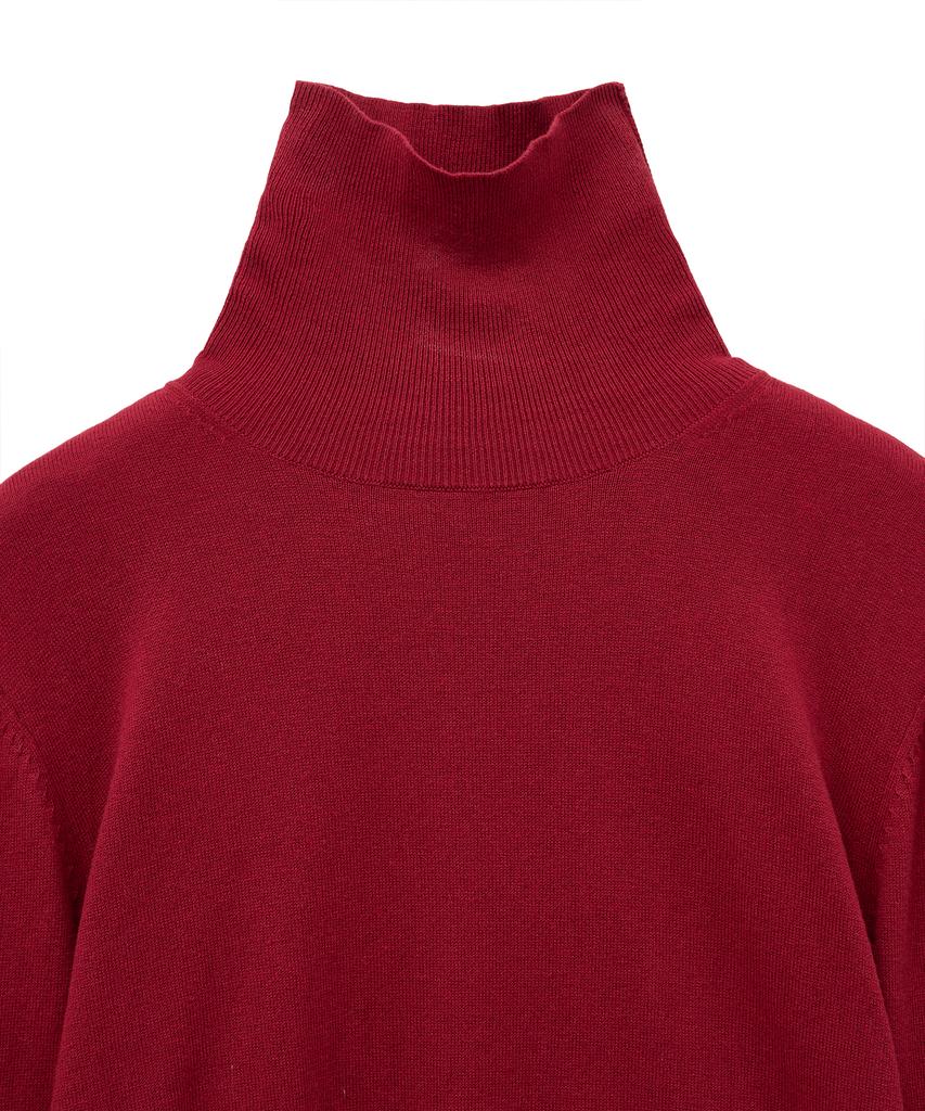NOIRER Cashmere Cotton Turtleneck (Red)