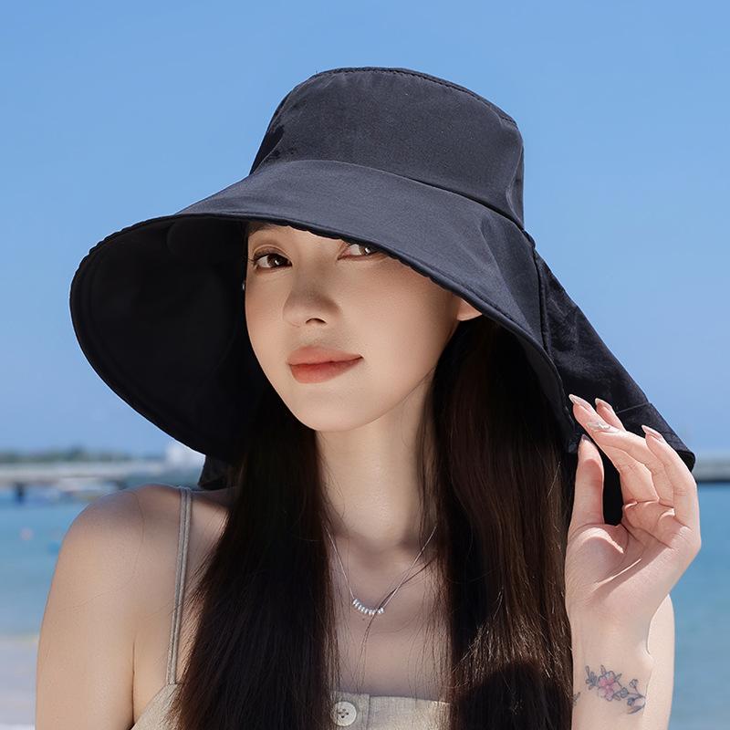 Spring and summer outdoor double-eave sunscreen hat fashion shawl sun hat children's quick-drying waterproof bucket hat