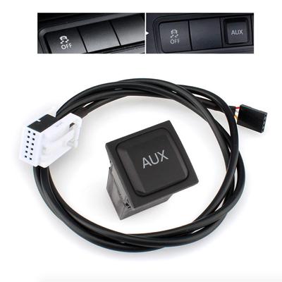 Car AUX Adapter Switch Interface Button Wiring Harness Cable Adapters Radio Replacement for RCD510 Accessories