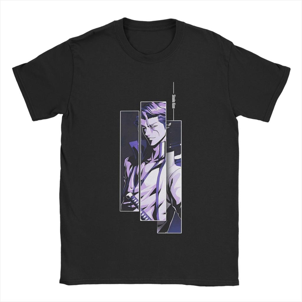 Funny Aizen Sousuke T-Shirt Men O Neck 100% Cotton T Shirt Short Sleeve Tee Shirt Gift Tops
