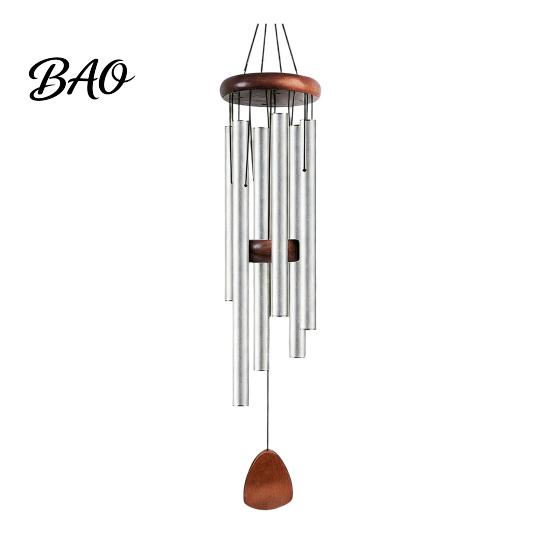 Weather Resistant Wind Chimes Metal Chime with 6 Aluminum Tubes, Garden Hanging Chimes, Long Lasting for Outdoor Patio Decoration