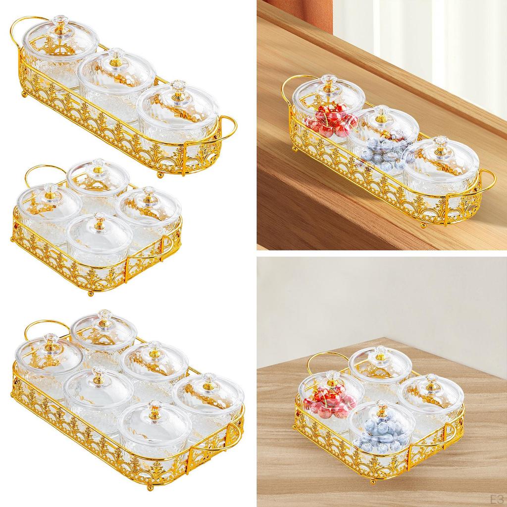 Dried Fruit Plate Divided Serving Dishes Portable Home Decoration Appetizer Candy Nuts Dish