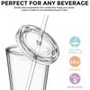 16oz Double Layer Transparent Plastic Water Cup Portable Double Layer Straw Cup