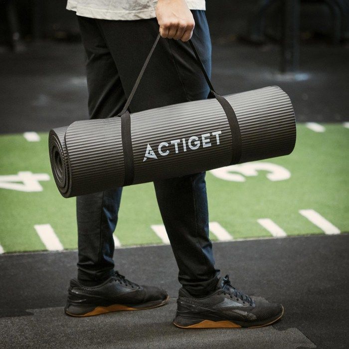 ACTIGET Yogamatte, Fitnessübung, rutschfest, 183x61x1 cm, Pilates-Matte, schwarz