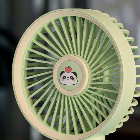 Portable Handheld Fan USB Rechargeable 3-Speed Cute Personal Mini Fan with LED Light Lightweight Quiet Cooling Fan with Phone Holder for Travel Office