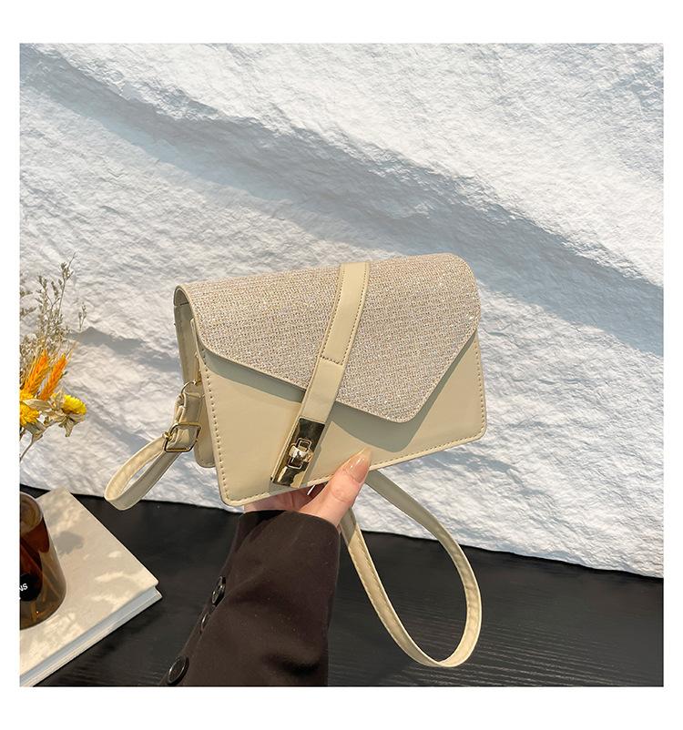 

Small satchel 2025 spring new solid color diamond-encrusted foreign style messenger bag mobile phone bag commuter casual shoulder bag small square