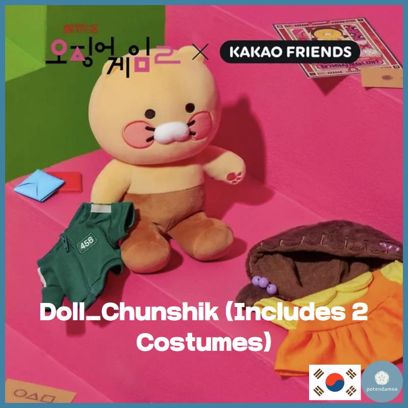 

Squid Game X Kakao Friends Шарнирная кукла_Chunshik (Включает 2 костюма)