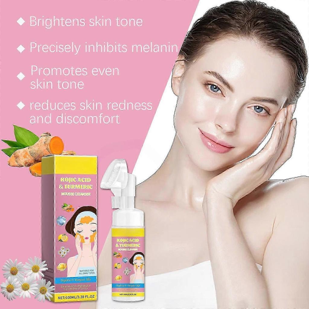 Turmeric Acid Cleanser, Cleansing Facial Cleanser, Moisturizing Skin, Gentle Nourishing Foam Cleanser
