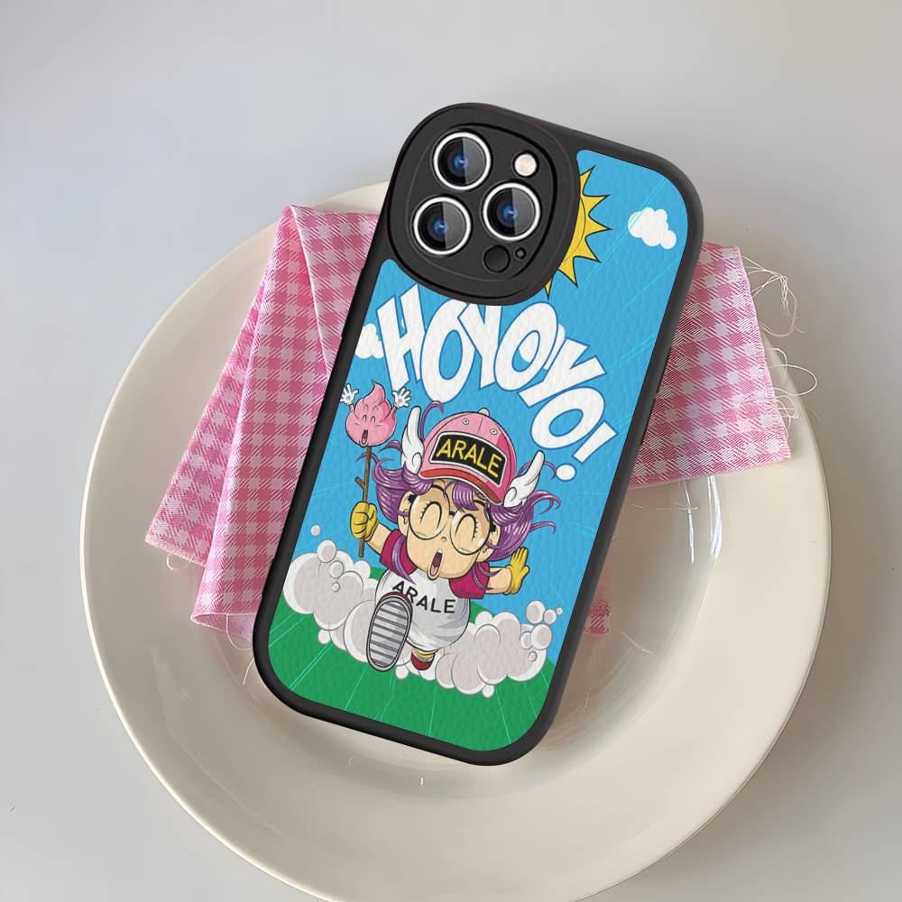Cartoon Dr Slump Arale Phone Case For IPhone 16 15 14 13 12 11 Pro Max Plus Shockproof Leather Cover