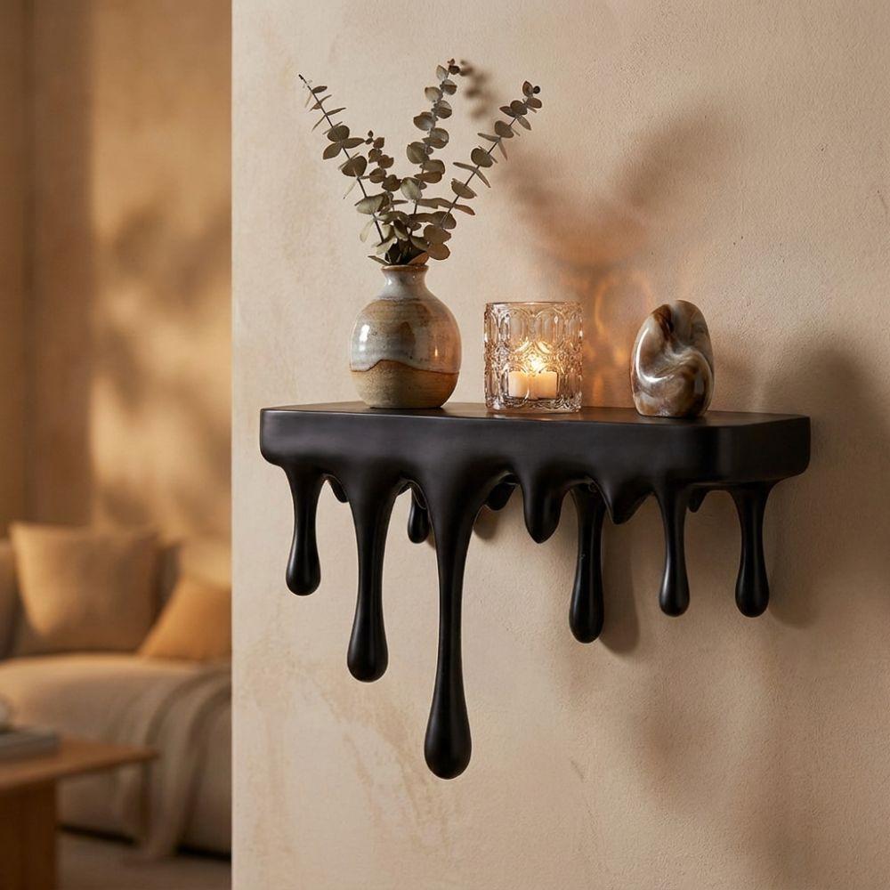 3D Printed Melting Wall Shelf Plastic Wall Storage Rack Drip Floating Shelf  Living Room