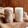 Religious Carving Cylinder Candle Silicone Mold For Handmade Candle Soap Chocolate Home Decoration and Resin Casting
