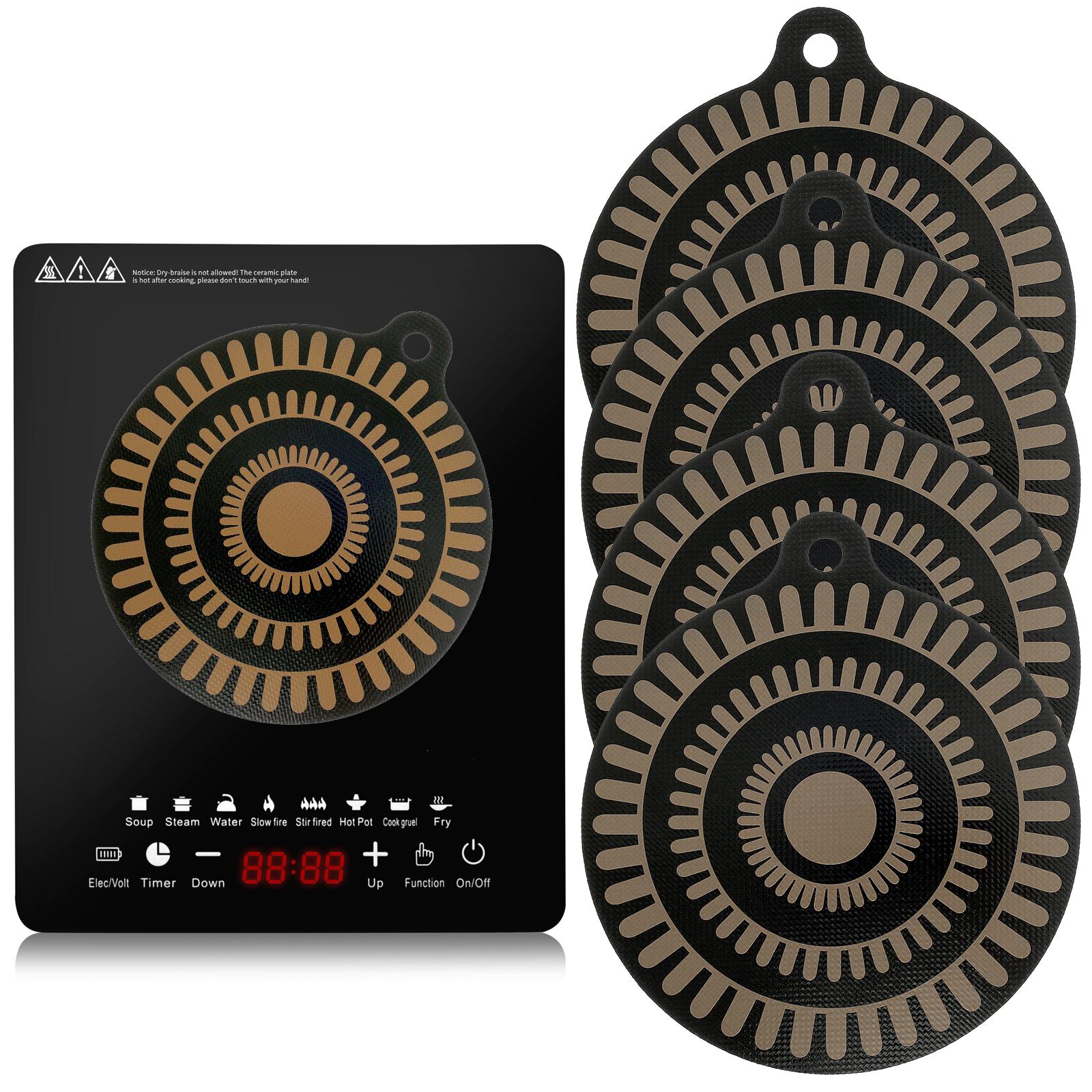 

Induction Cooktop Mat Protector Anti-Scratch Silicone Thermal Insulation Pad Thickened Cooktop Protector Kitchen Cooking Gadgets 2PCS&Round