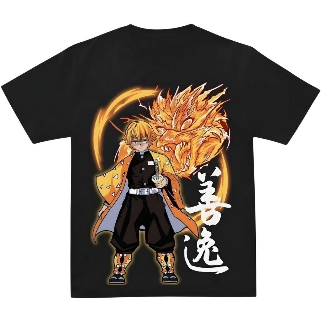 Demon Slayer Zenitsu Agatsuma Thunder Breathing Anime Graphic T Shirt Manga Streetwear Cotton Oversized Tee S