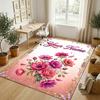 Covor din Catifea de Cristal cu Tematică Grădină Florală Covoraș Moale Personalizat cu Nume Text Decor Casă