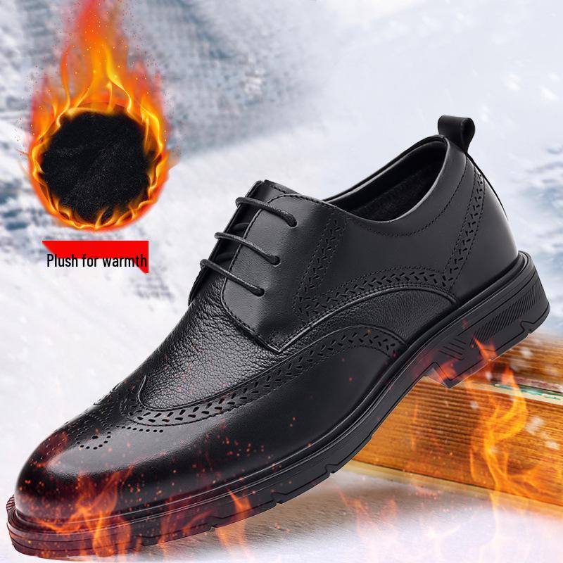 Men's Spring Business Brogue Leather Shoes - Genuine Leather Hollow Sandals