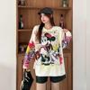Women's Plus Size Loose Knit Cartoon Print Long Sleeve Sweater - Korean Style Spring/Autumn Top