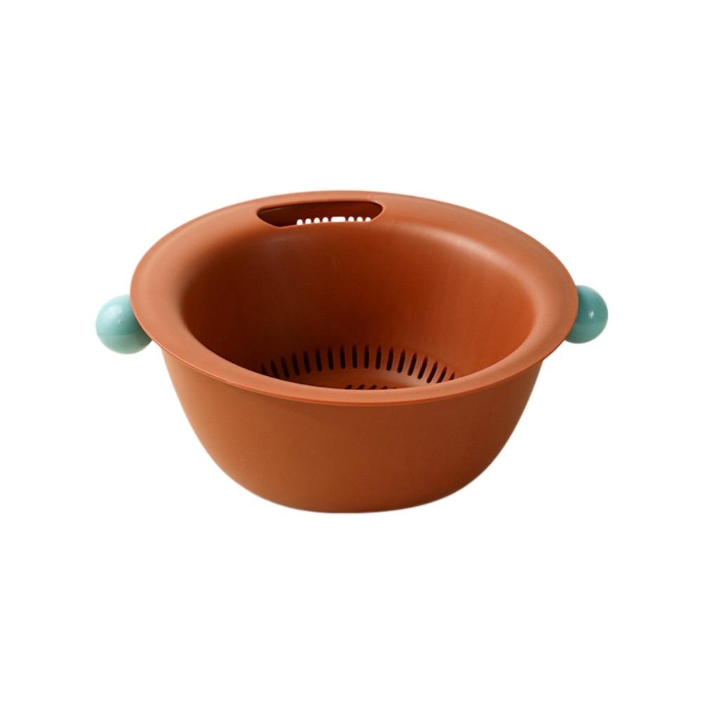 Double Layer Fruit Vegetable Washing Bowl Water-Filtering Basin Food Storage Container  Household