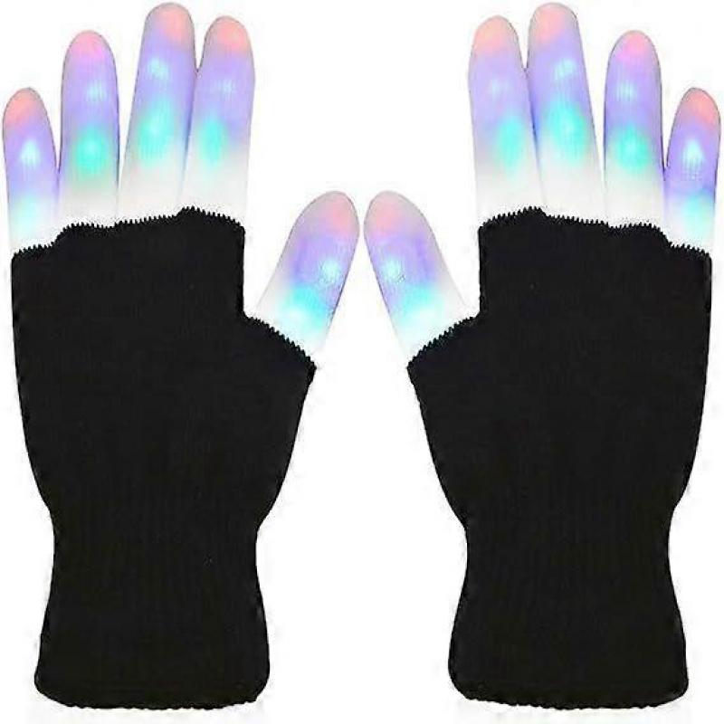 LED Flashing Gloves Finger Light Gloves with Multi Modes Colorful Light Up Warm Gloves
