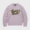 ThIs Is Never That Heart Logo Knit Sweater Lavender